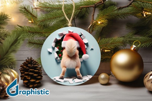 3D Dog Ornament Graphics for Holiday Blogs & Festive Editorial Projects