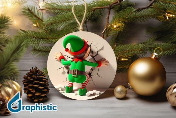 A 3D Elf Ornament for Blog Graphics & Illustrations