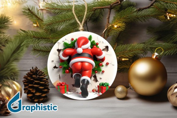 A 3D Santa Ornament Graphic for Festive Products