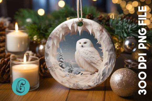 A Cute Owl Christmas Ornament Design for Embroidery Projects