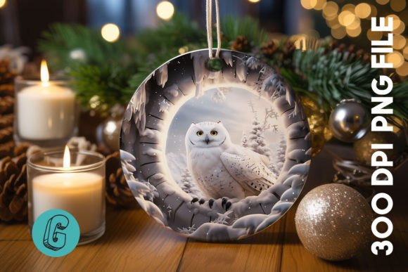 A Cute Owl Christmas Ornament Graphic for Crafting