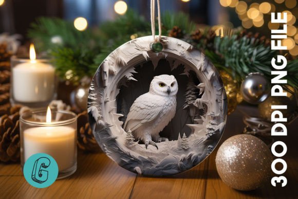A Cute Owl Christmas Ornament PNG for Creative Craft Graphics