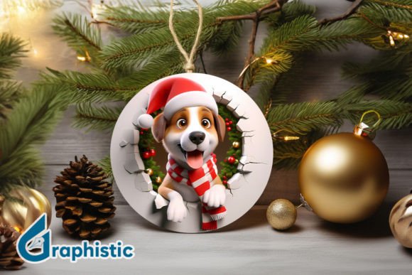 A Festive 3D Dog Graphic for Branded Christmas Content