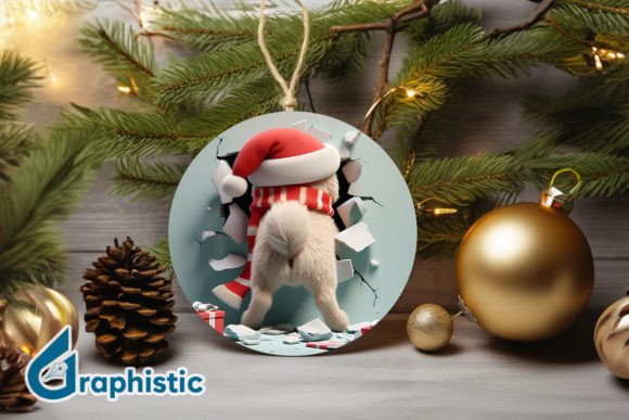 A Festive 3D Dog Illustration for Crafters and Graphics