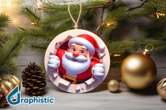 A Festive 3D Santa Graphic for Handmade Brand Illustrations