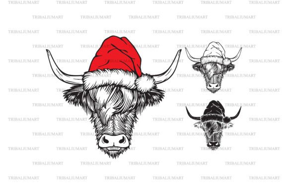 A Festive Highland Cow Graphic for Seasonal Illustrations