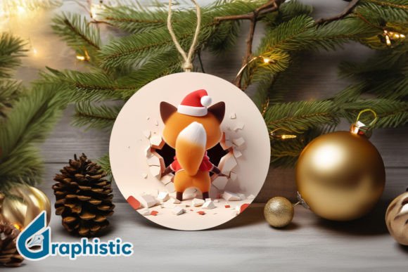 A Fox Ornament Graphic for Festive Product Collections
