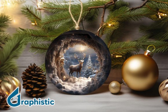 A Graphic Designer's Take on the Reindeer Christmas Ornament PNG