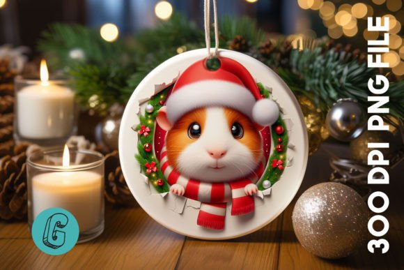 A Guinea Pig Graphic for Festive Business Branding