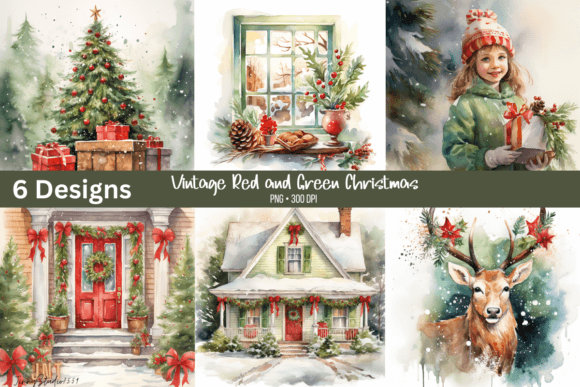 A Review of Vintage Red and Green Christmas Graphics
