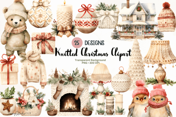 Assessing Knitted Christmas Sublimation Clipart for Embroidery