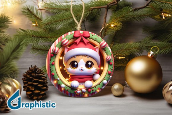 Crafting a Cozy Season with 3D Cat Christmas Ornament Graphics