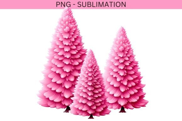 Crafting Pink Christmas Tree Graphics for Illustrations