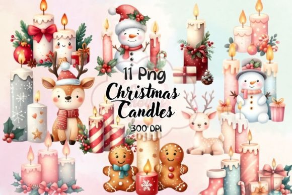 Cute Christmas Candles: A Graphics Toolkit for Festive Branding