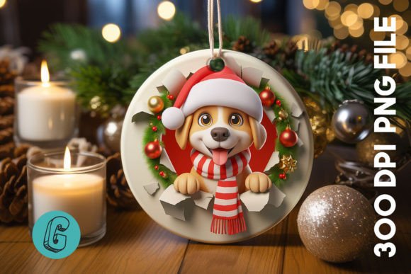Cute Dog Christmas Ornament Front 28 Graphics Review