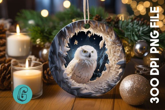 Cute Owl Christmas Ornament PNG 10 Graphics for Festive Products