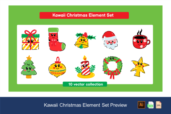 Evaluating a Kawaii Christmas Graphic Set for Client Projects
