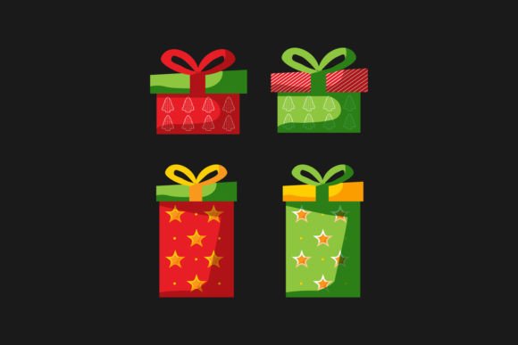 Premium Christmas Gift Box Graphics for Festive Brand Illustrations