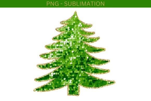 Sequin Christmas Tree Graphics for Branding and Packaging