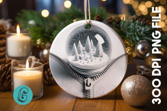 Unzipped Christmas Ornament PNG Graphic for Festive Branding